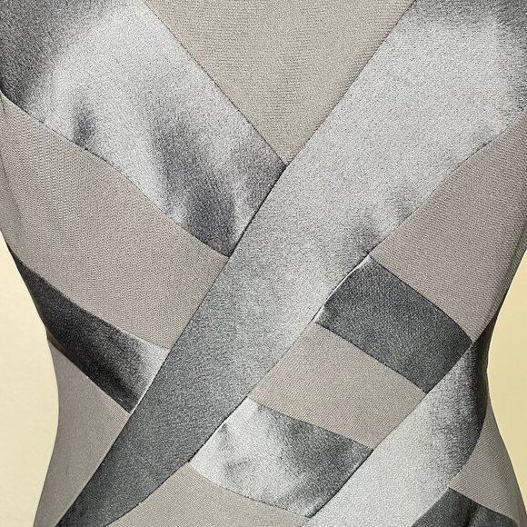 Andrea Polizzi for Rex Lester Black Satin Panel Mini Dress Cocktail Party Sz 6 - Picture 3 of 8